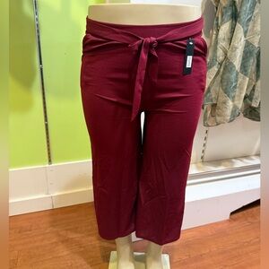 Cosmos - Wide-Legged Burgundy Stretchy Dressy Pants - One Size Fits All